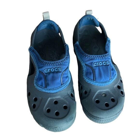Crocs Kids Navy Blue Water Shoe Clog Sz 10/12 - Picture 1 of 7